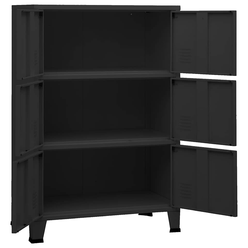 Opbergkast industrieel 75x40x115 cm metaal zwart is nu te koop bij PeponiXL, paradijselijk wonen!