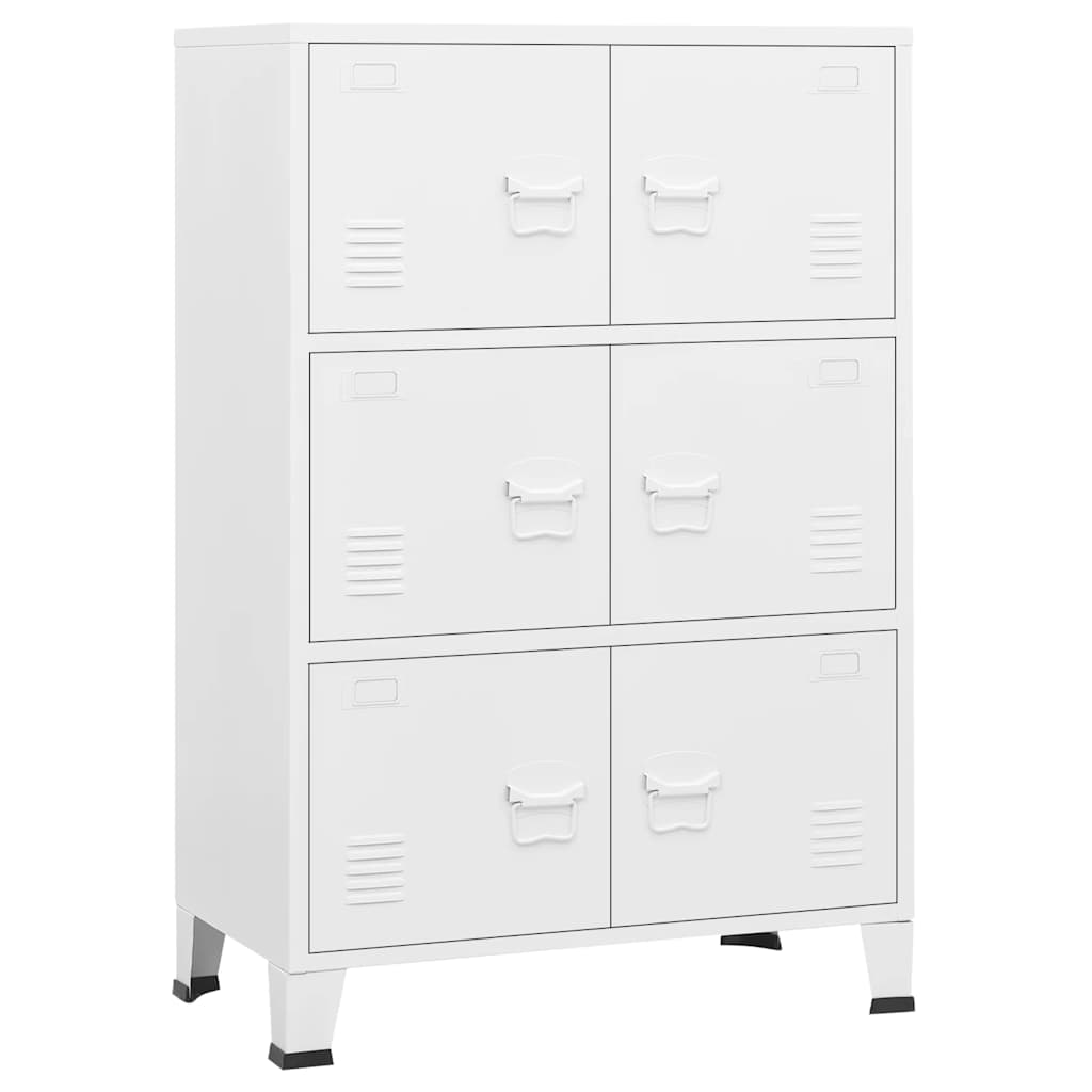 Opbergkast industrieel 75x40x115 cm metaal wit is nu te koop bij PeponiXL, paradijselijk wonen!