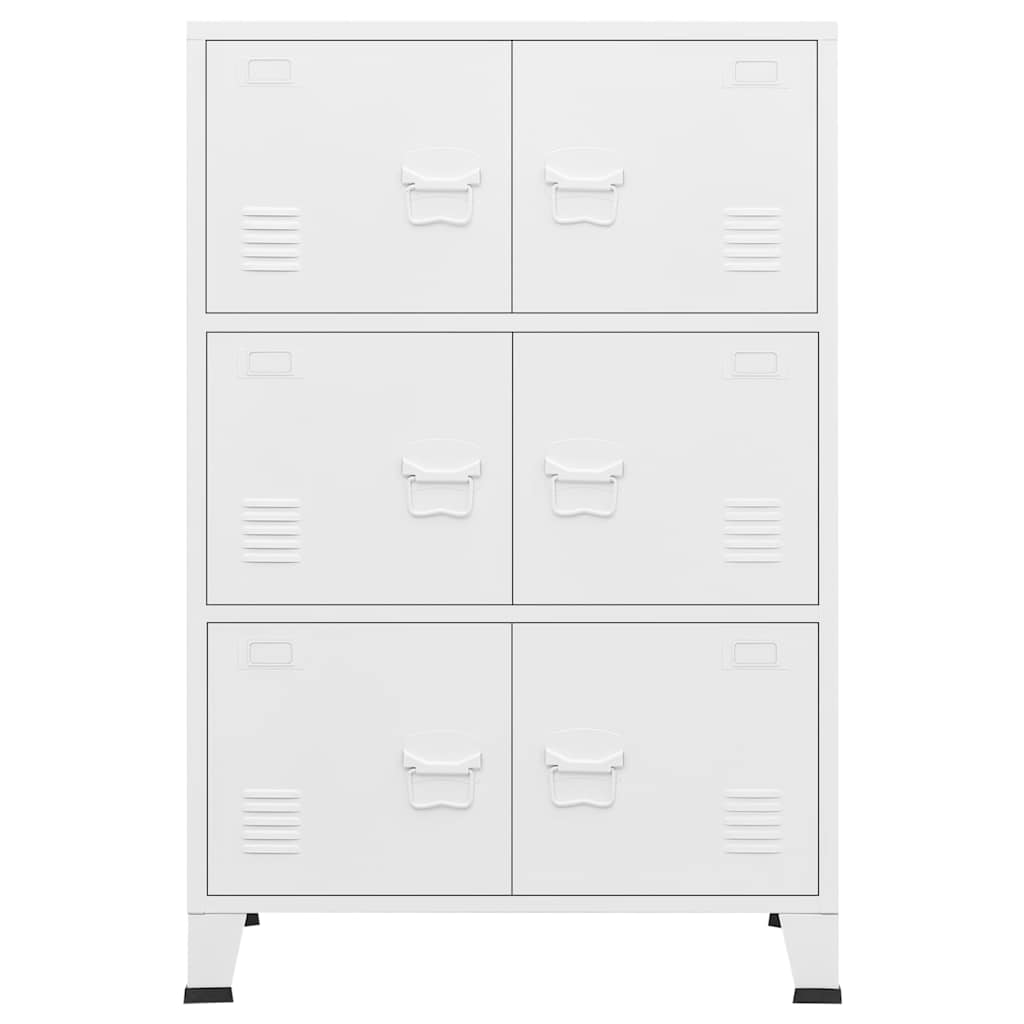Opbergkast industrieel 75x40x115 cm metaal wit is nu te koop bij PeponiXL, paradijselijk wonen!
