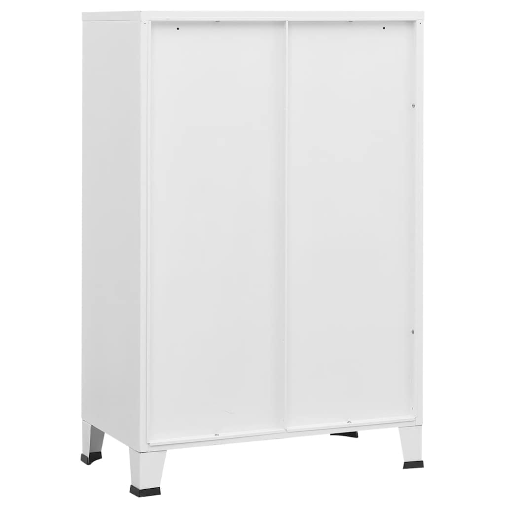 Opbergkast industrieel 75x40x115 cm metaal wit is nu te koop bij PeponiXL, paradijselijk wonen!
