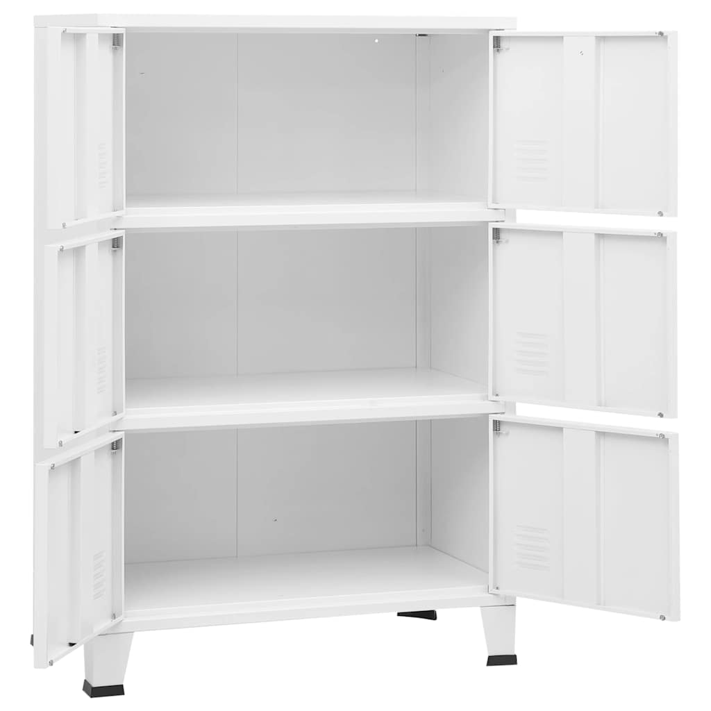 Opbergkast industrieel 75x40x115 cm metaal wit is nu te koop bij PeponiXL, paradijselijk wonen!