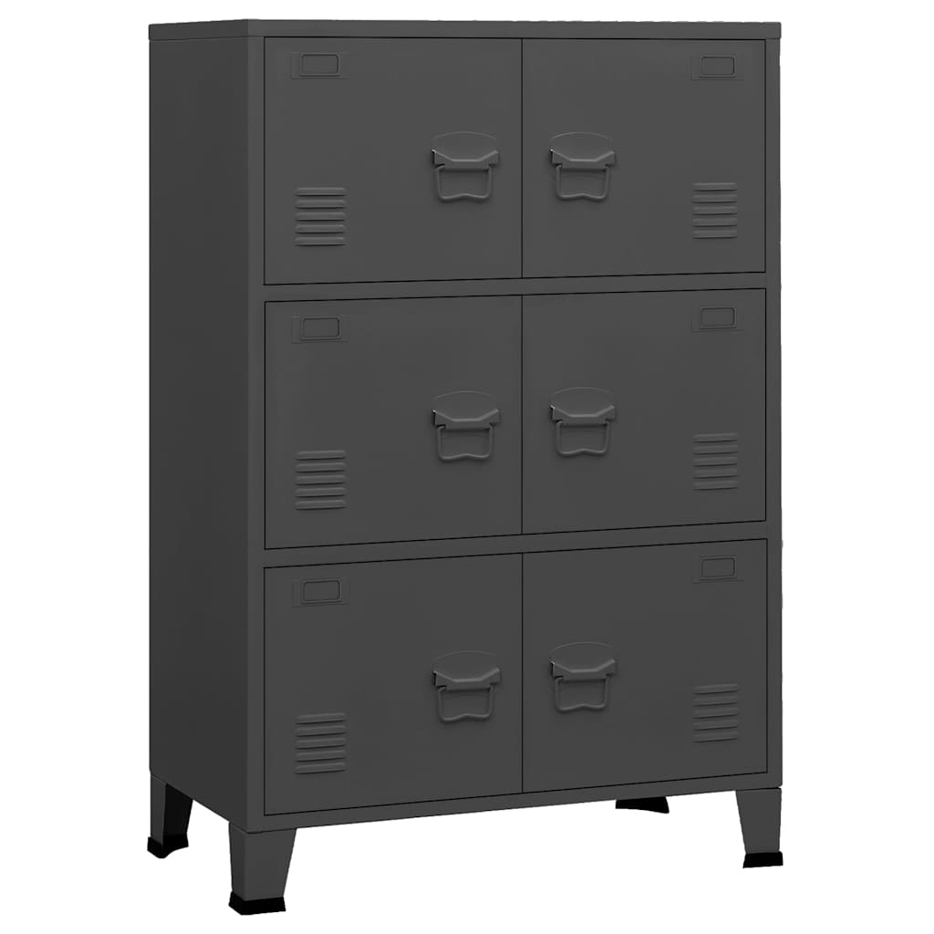 Opbergkast industrieel 70x40x115 cm metaal antracietkleurig is nu te koop bij PeponiXL, paradijselijk wonen!