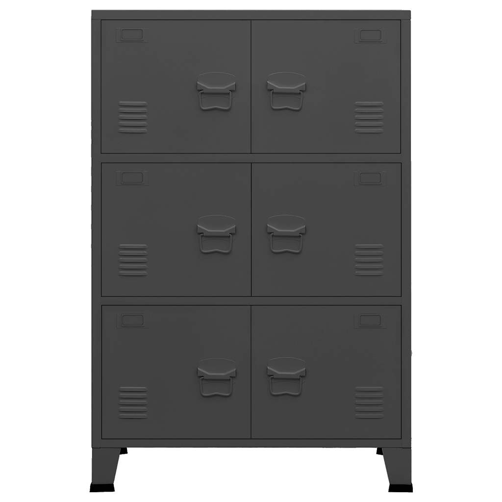 Opbergkast industrieel 70x40x115 cm metaal antracietkleurig is nu te koop bij PeponiXL, paradijselijk wonen!