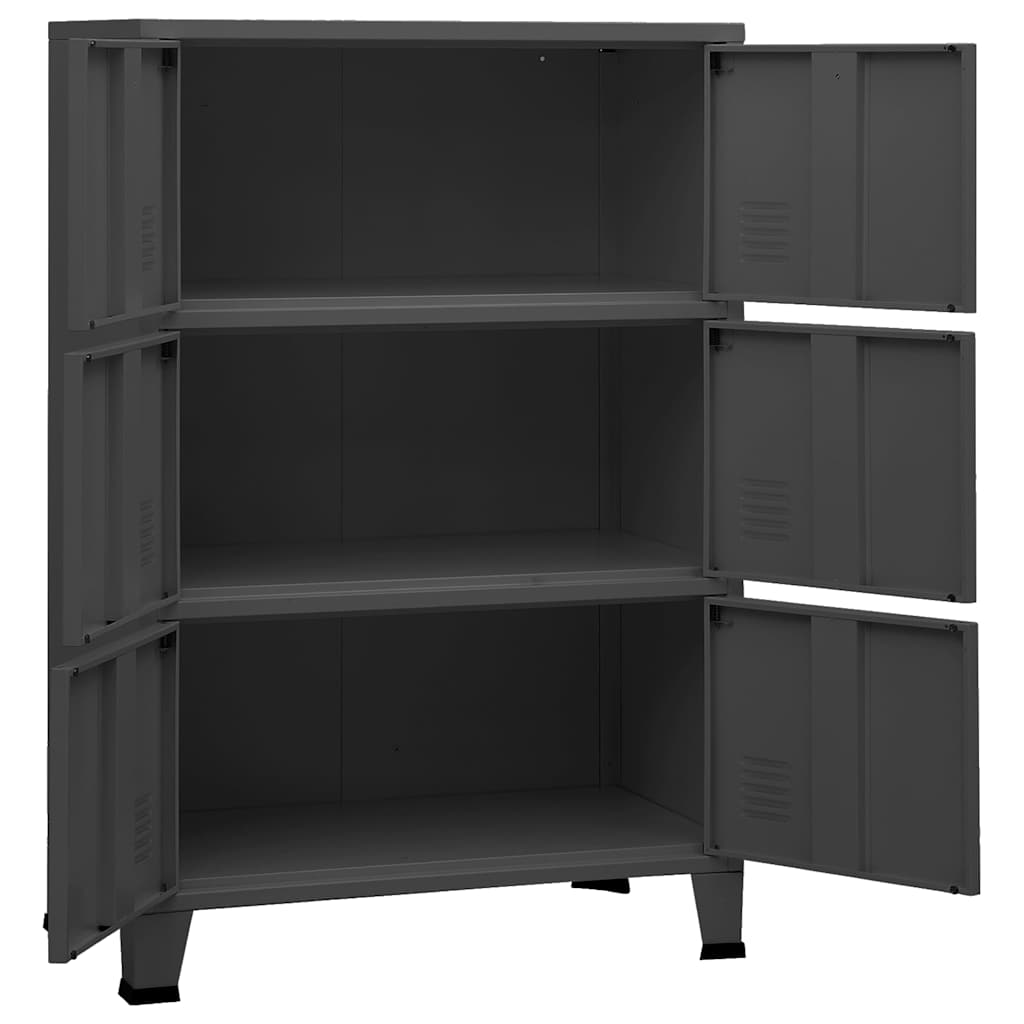 Opbergkast industrieel 70x40x115 cm metaal antracietkleurig is nu te koop bij PeponiXL, paradijselijk wonen!