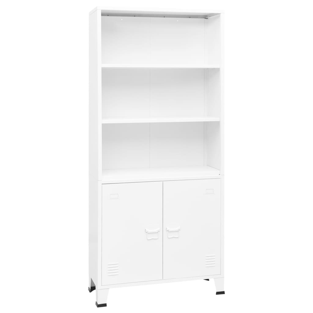 Boekenkast industrieel 80x32x180 cm staal wit is nu te koop bij PeponiXL, paradijselijk wonen!