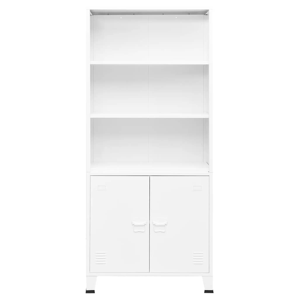 Boekenkast industrieel 80x32x180 cm staal wit is nu te koop bij PeponiXL, paradijselijk wonen!