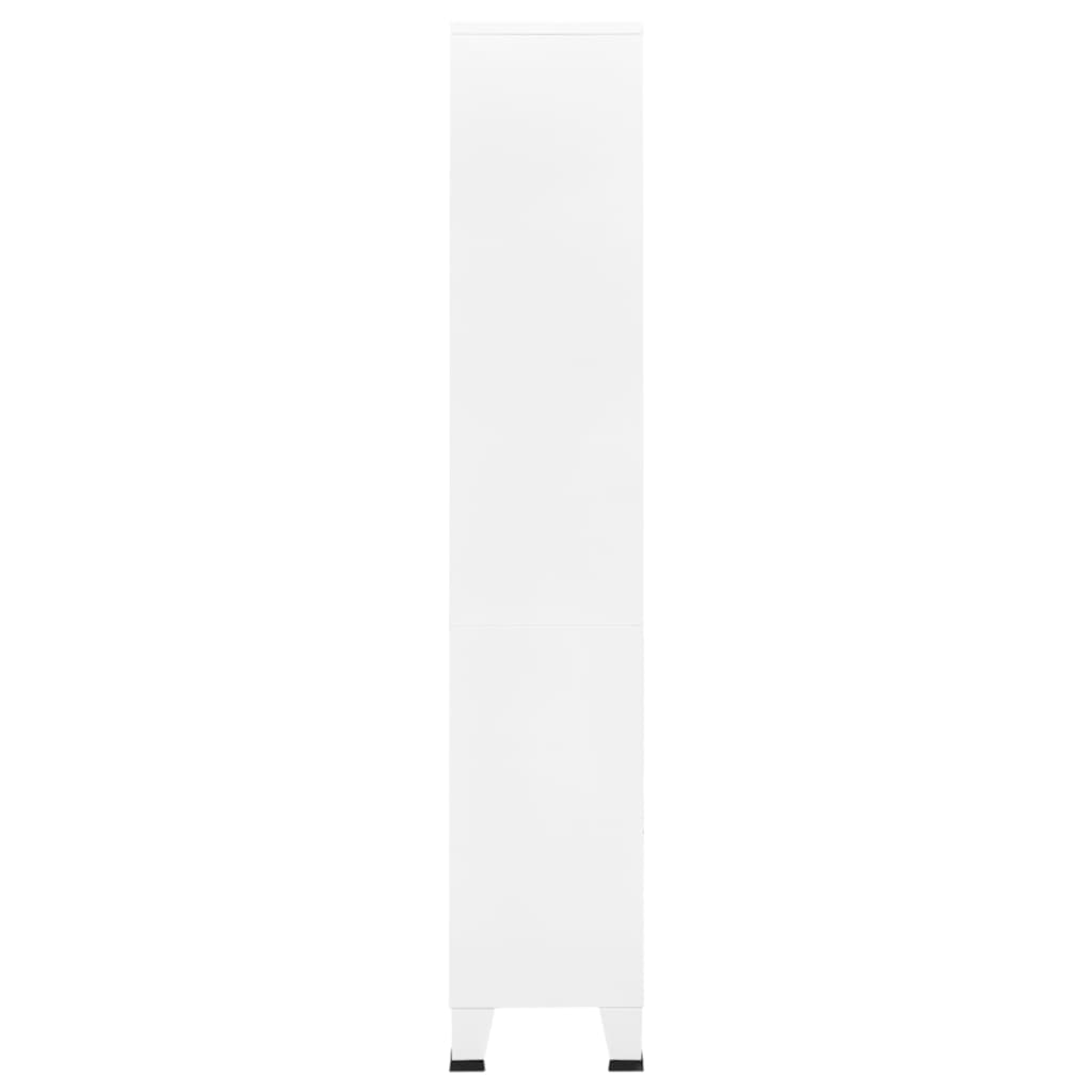 Boekenkast industrieel 80x32x180 cm staal wit is nu te koop bij PeponiXL, paradijselijk wonen!