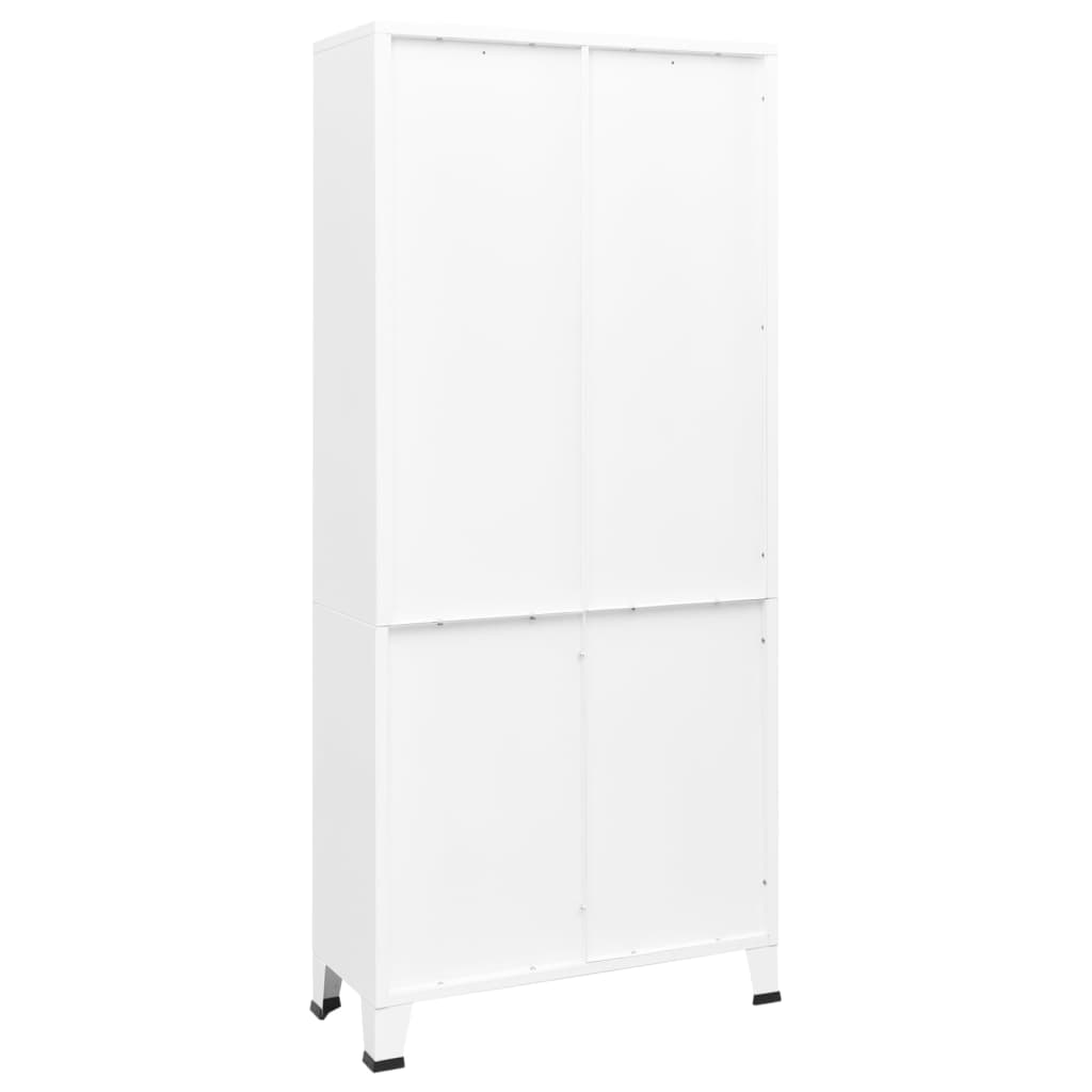 Boekenkast industrieel 80x32x180 cm staal wit is nu te koop bij PeponiXL, paradijselijk wonen!