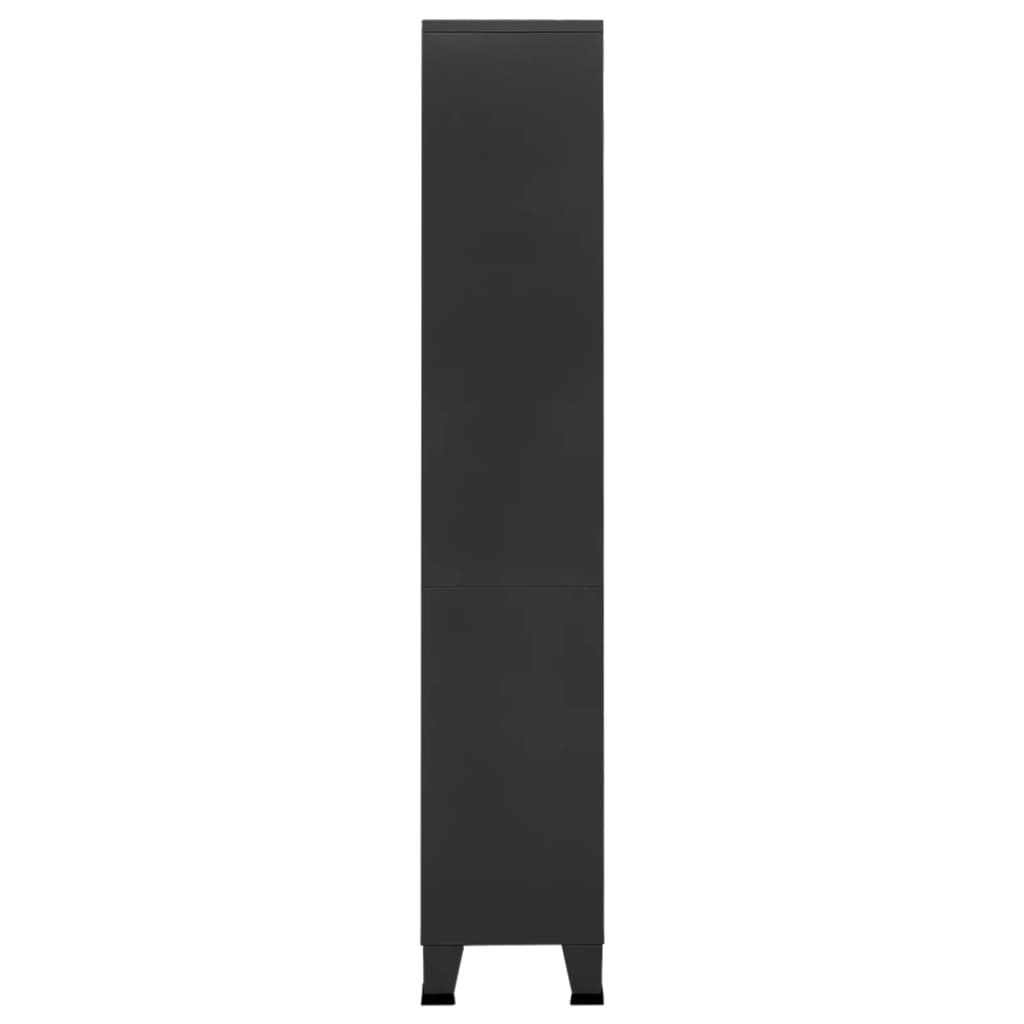 Boekenkast industrieel 80x32x180 cm staal antracietkleurig is nu te koop bij PeponiXL, paradijselijk wonen!
