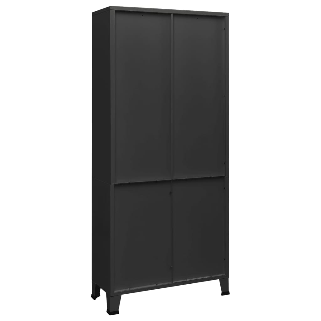 Boekenkast industrieel 80x32x180 cm staal antracietkleurig is nu te koop bij PeponiXL, paradijselijk wonen!