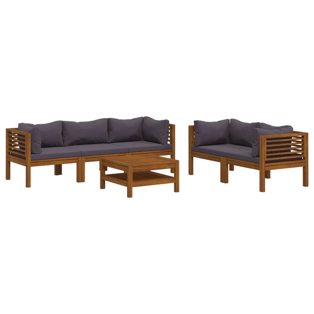 6-delige Loungeset met kussens massief acaciahout is nu te koop bij PeponiXL, paradijselijk wonen!