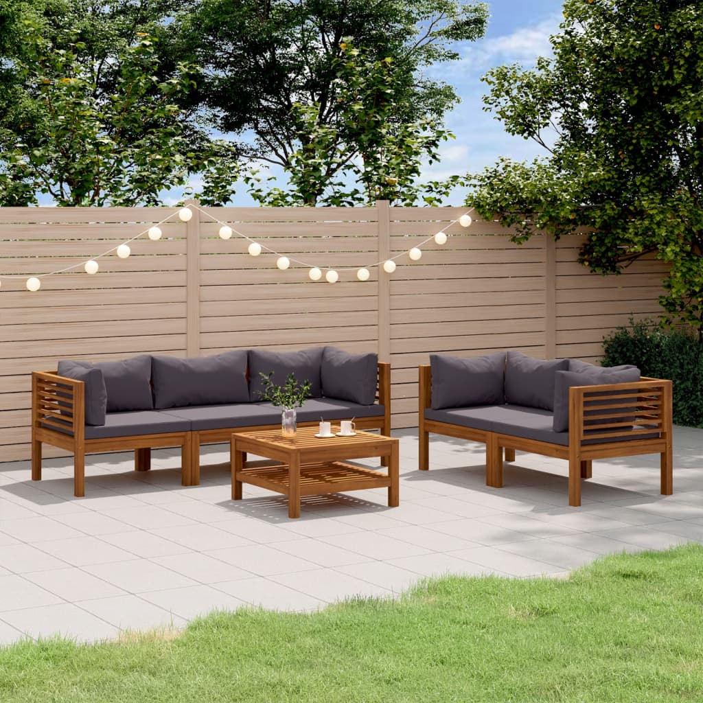 6-delige Loungeset met kussens massief acaciahout is nu te koop bij PeponiXL, paradijselijk wonen!