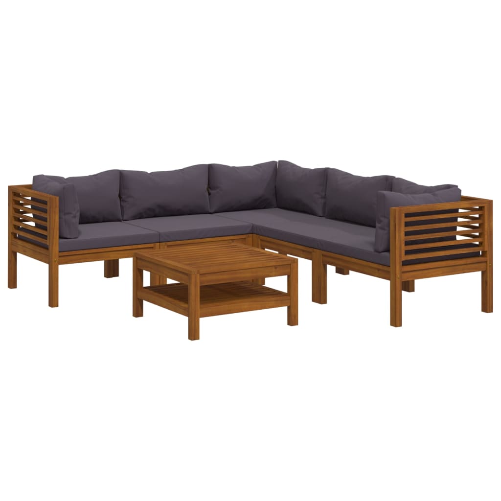 6-delige Loungeset met kussens massief acaciahout is nu te koop bij PeponiXL, paradijselijk wonen!