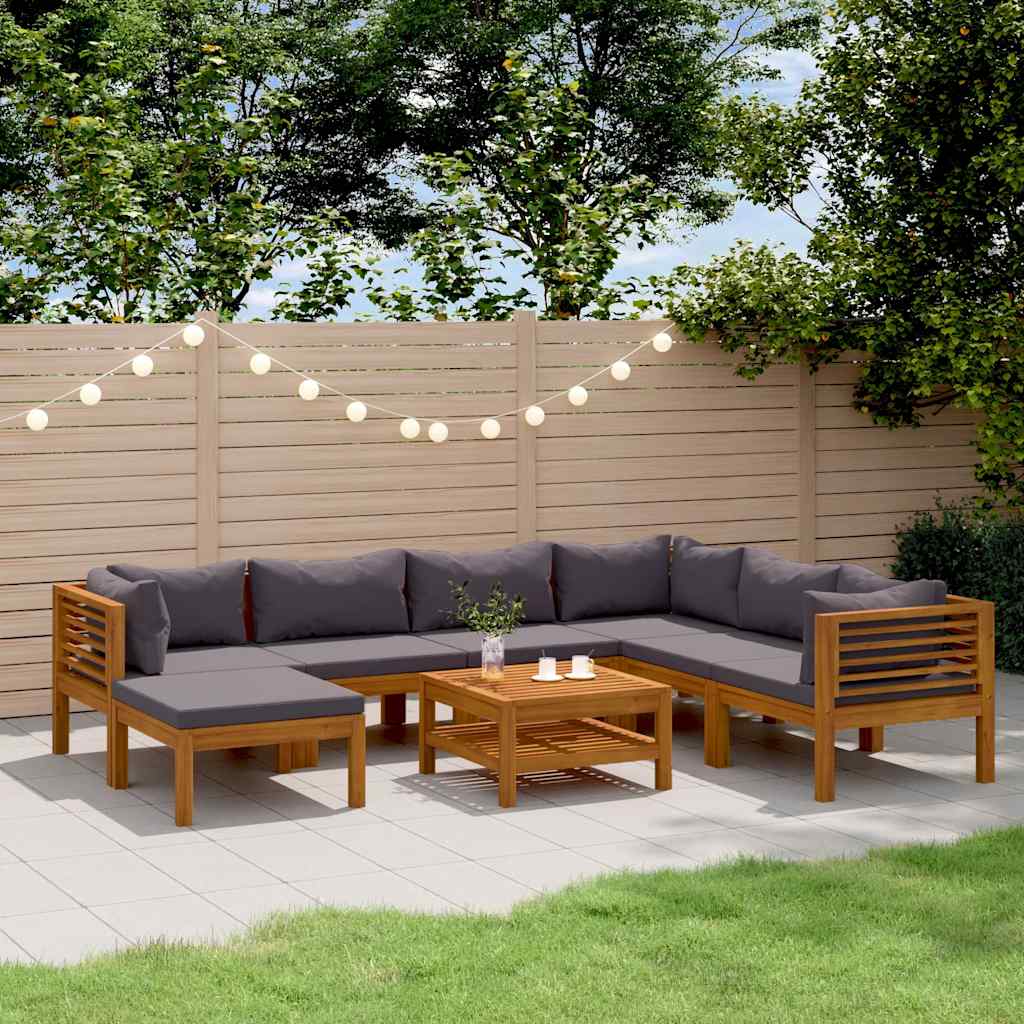 8-delige Loungeset met kussens massief acaciahout is nu te koop bij PeponiXL, paradijselijk wonen!