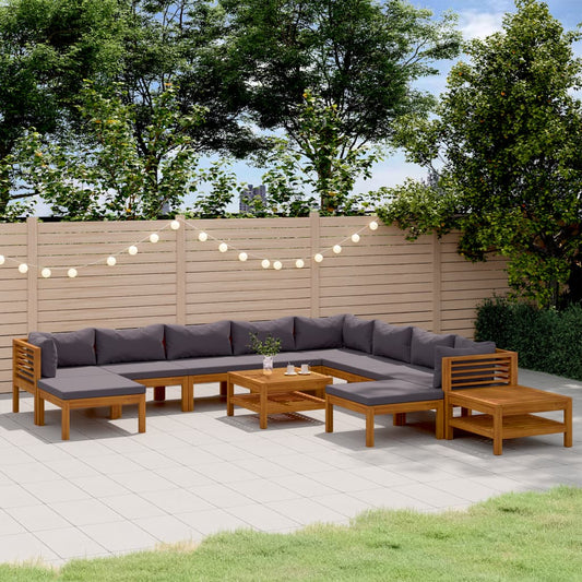 12-delige Loungeset met kussens massief acaciahout is nu te koop bij PeponiXL, paradijselijk wonen!
