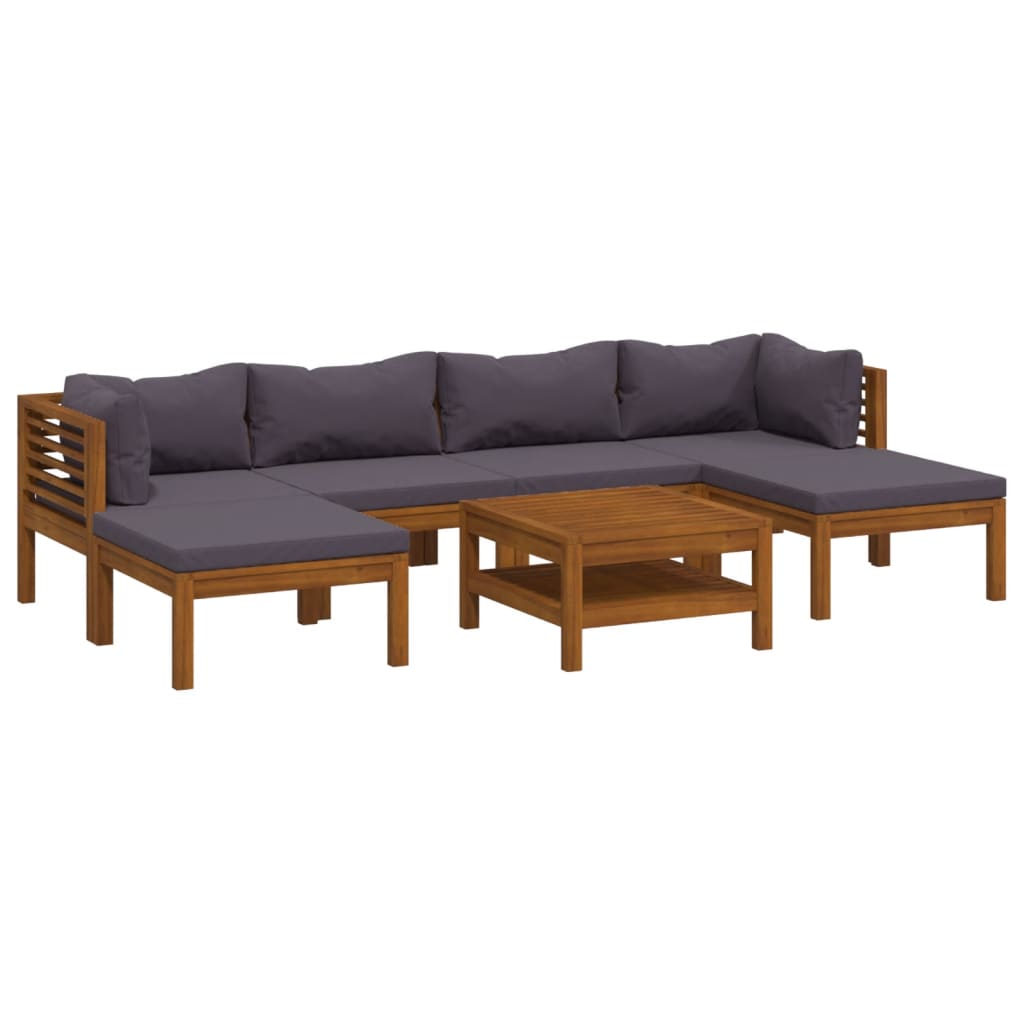 7-delige Loungeset met kussens massief acaciahout is nu te koop bij PeponiXL, paradijselijk wonen!