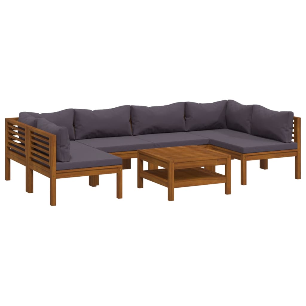7-delige Loungeset met kussens massief acaciahout is nu te koop bij PeponiXL, paradijselijk wonen!
