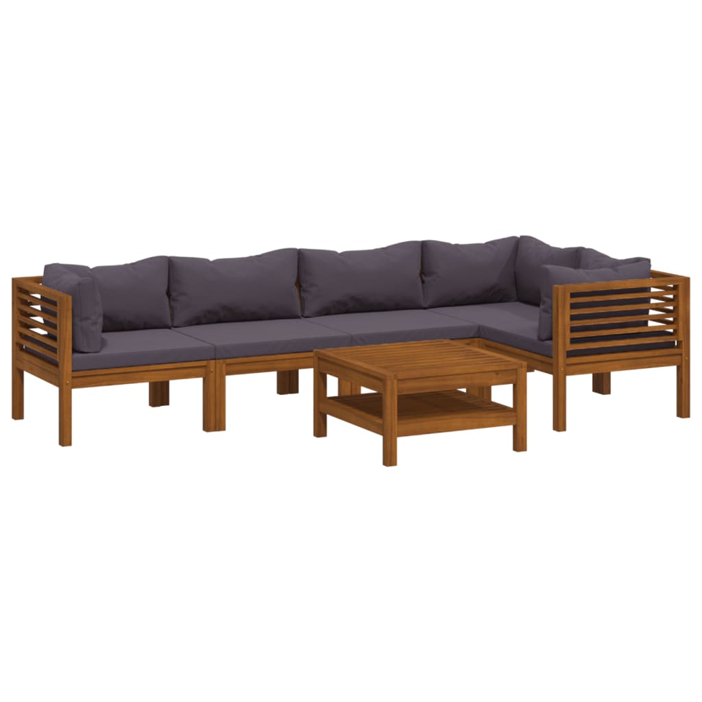 6-delige Loungeset met kussens massief acaciahout is nu te koop bij PeponiXL, paradijselijk wonen!