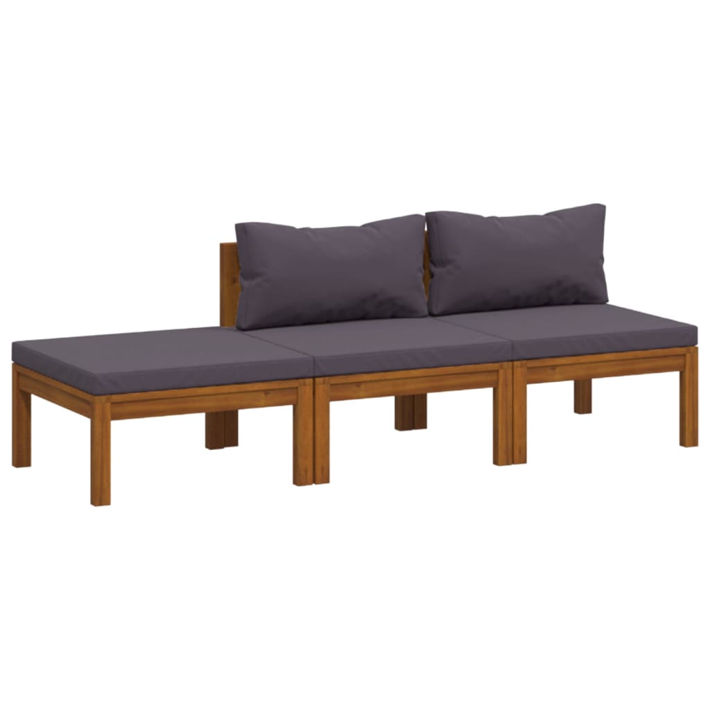 3-delige Loungeset met kussens massief acaciahout is nu te koop bij PeponiXL, paradijselijk wonen!