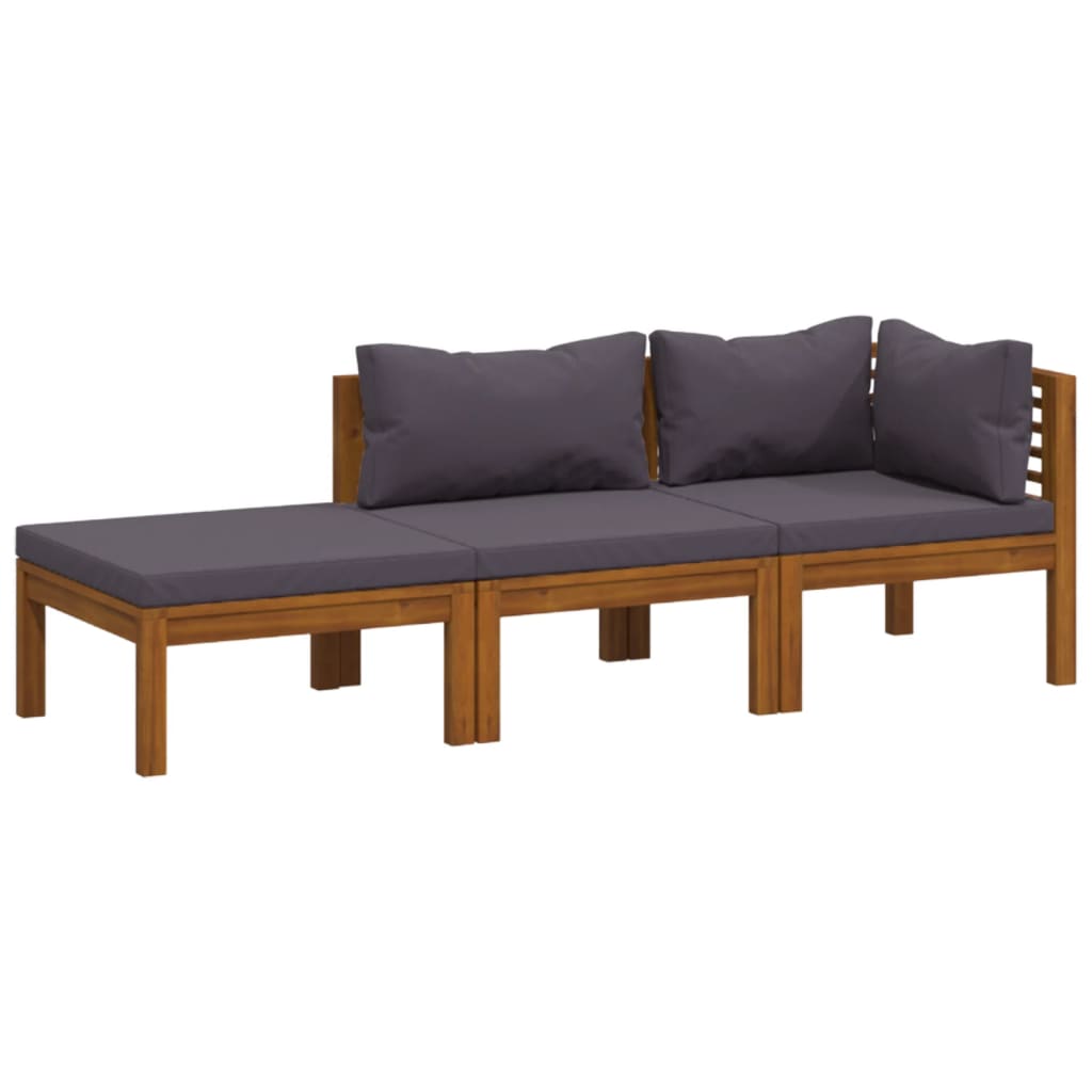 3-delige Loungeset met kussens massief acaciahout is nu te koop bij PeponiXL, paradijselijk wonen!