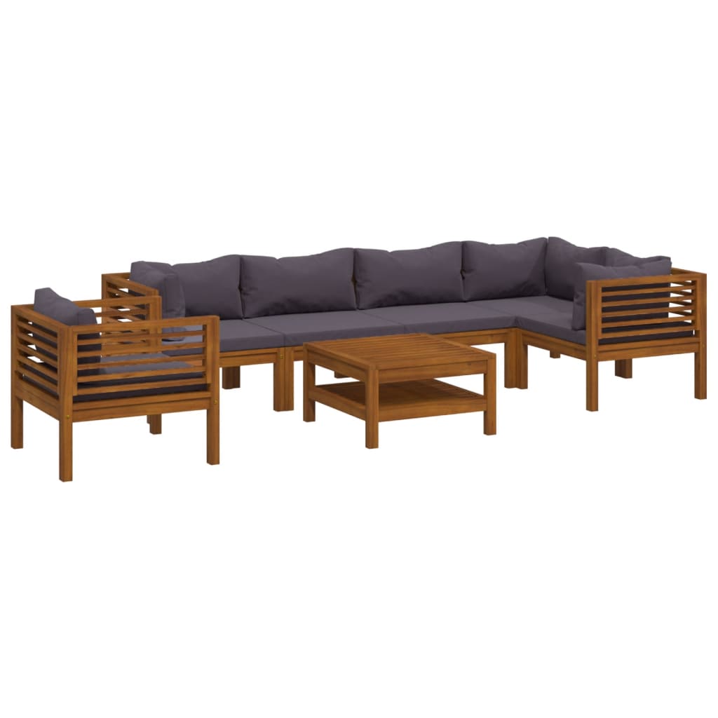 7-delige Loungeset met kussens massief acaciahout is nu te koop bij PeponiXL, paradijselijk wonen!