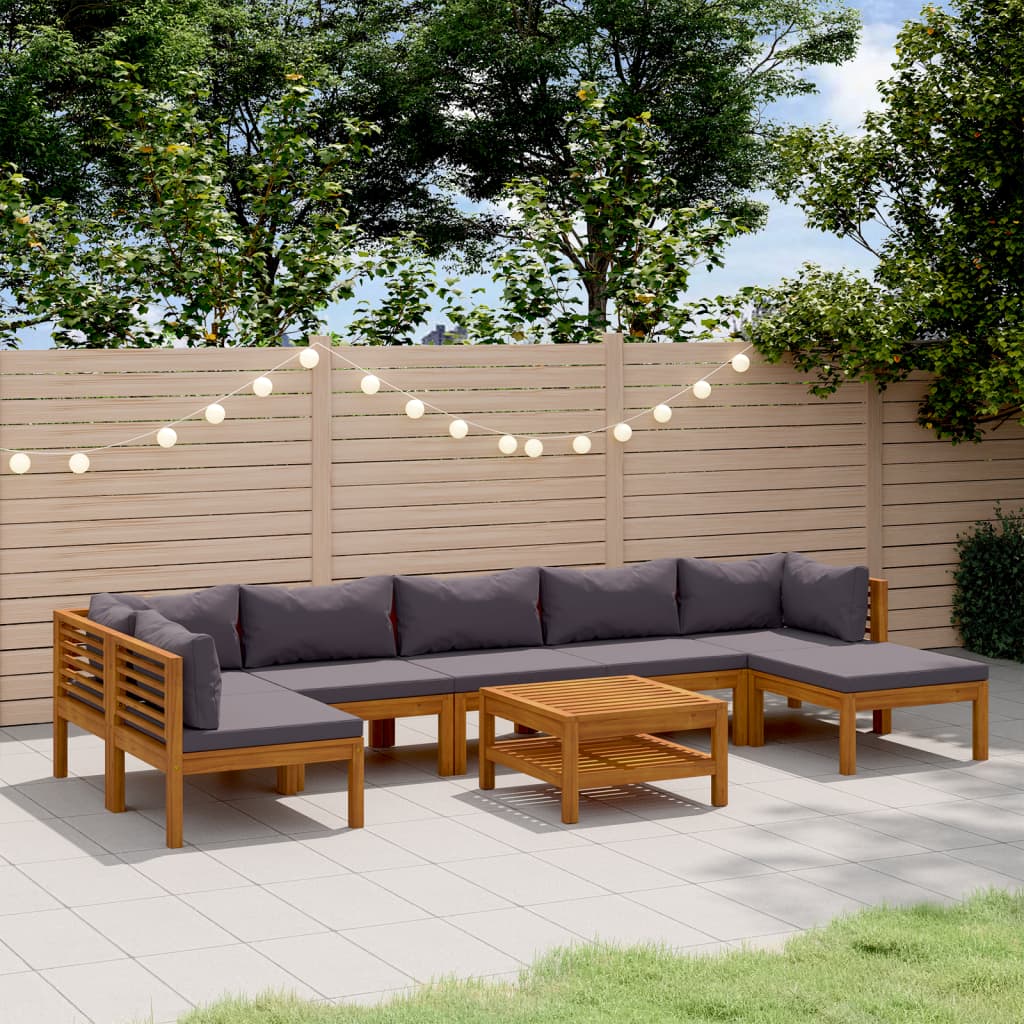 8-delige Loungeset met kussens massief acaciahout is nu te koop bij PeponiXL, paradijselijk wonen!