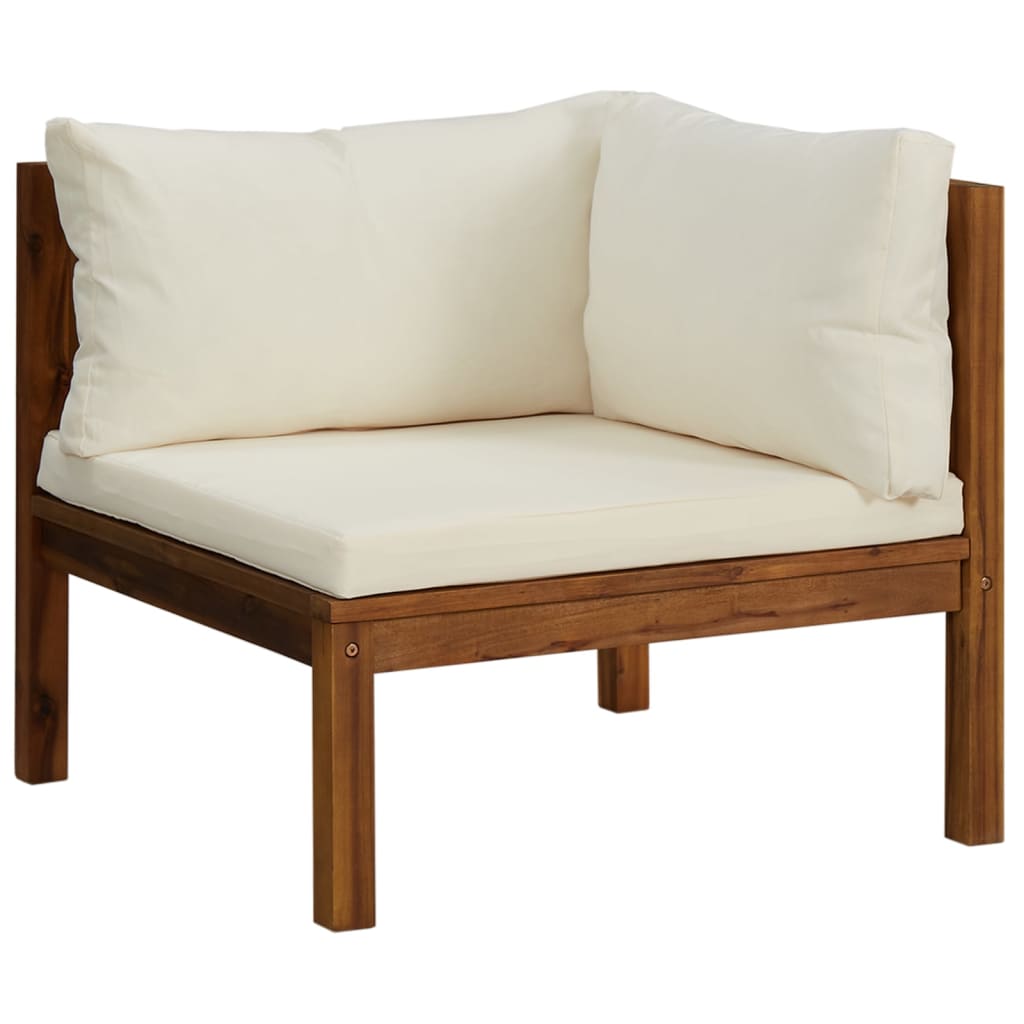 5-delige Loungeset met crèmekleurige kussens massief acaciahout is nu te koop bij PeponiXL, paradijselijk wonen!
