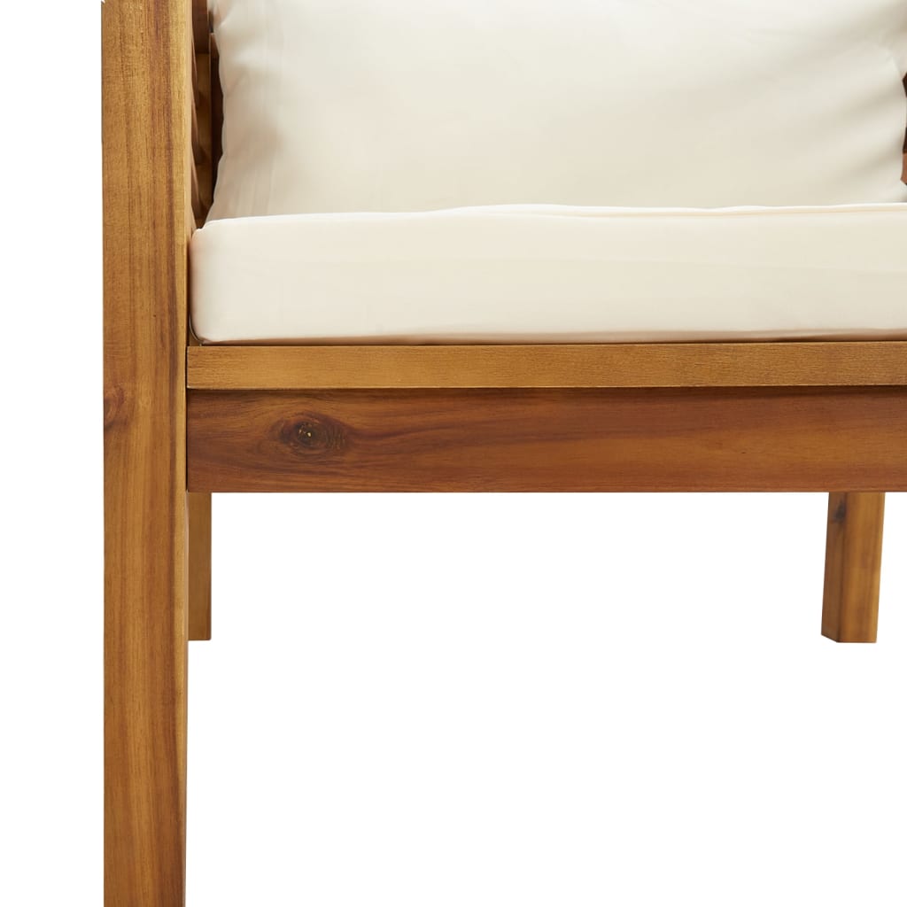 7-delige Loungeset met crèmekleurige kussens massief acaciahout is nu te koop bij PeponiXL, paradijselijk wonen!