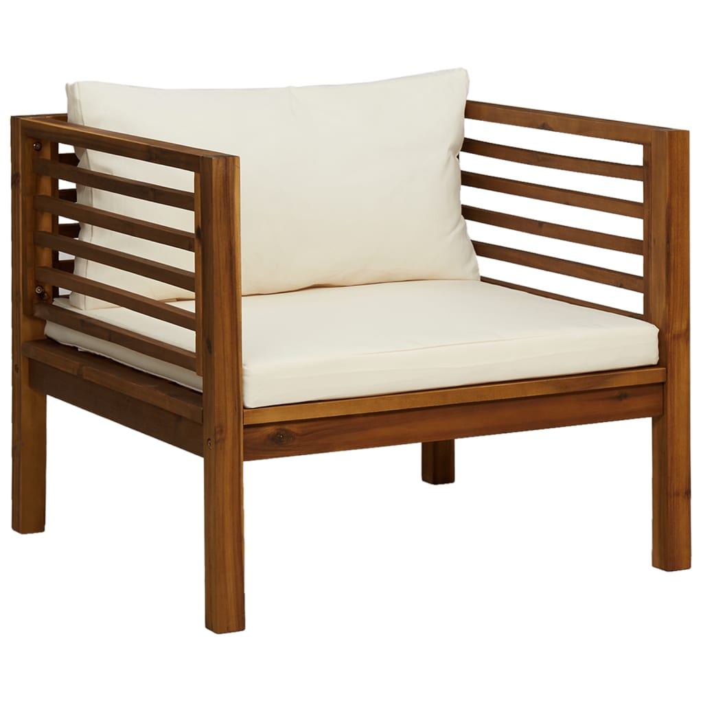 12-delige Loungeset met crèmekleurige kussens massief acaciahout is nu te koop bij PeponiXL, paradijselijk wonen!
