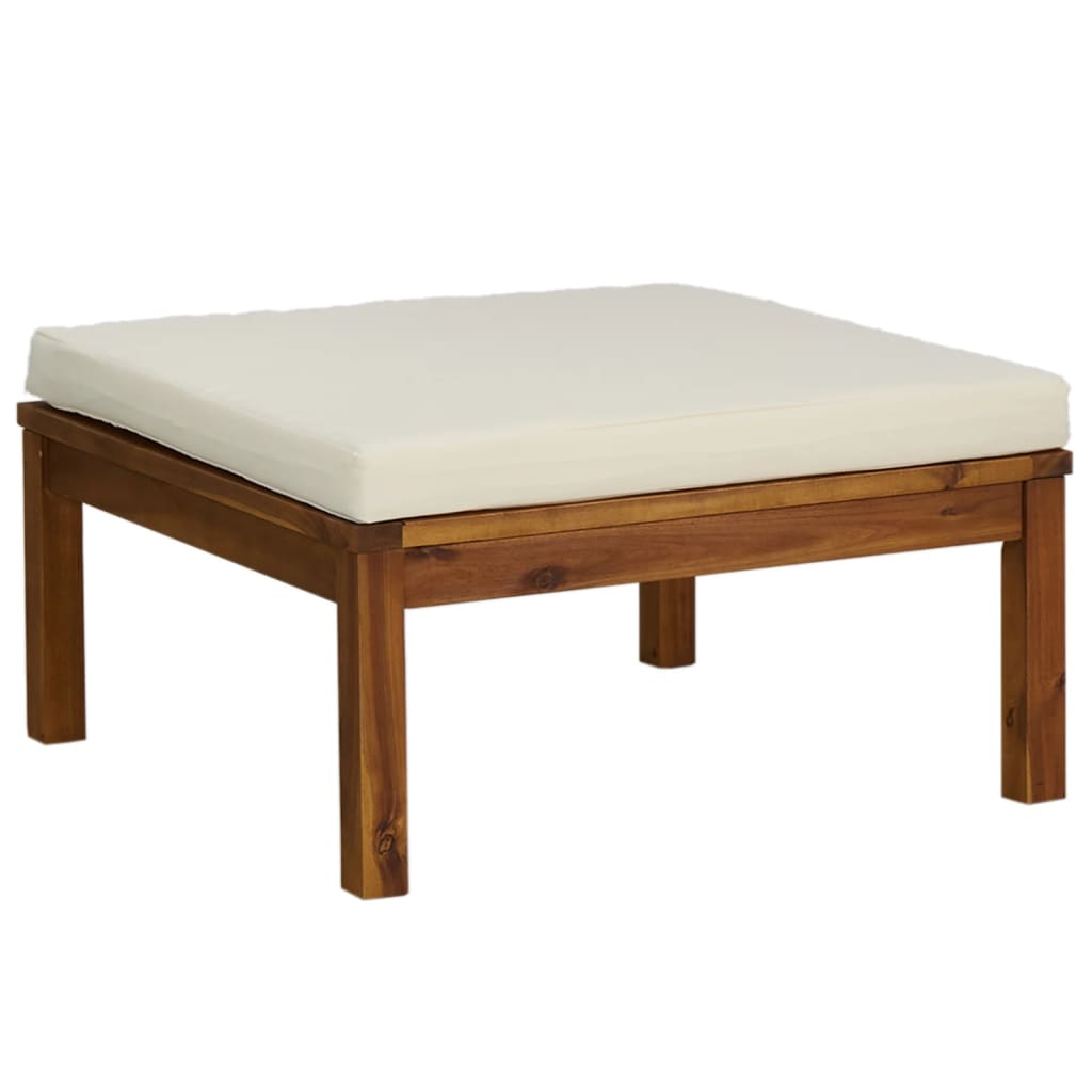 3-delige Loungeset met crèmekleurige kussens massief acaciahout is nu te koop bij PeponiXL, paradijselijk wonen!