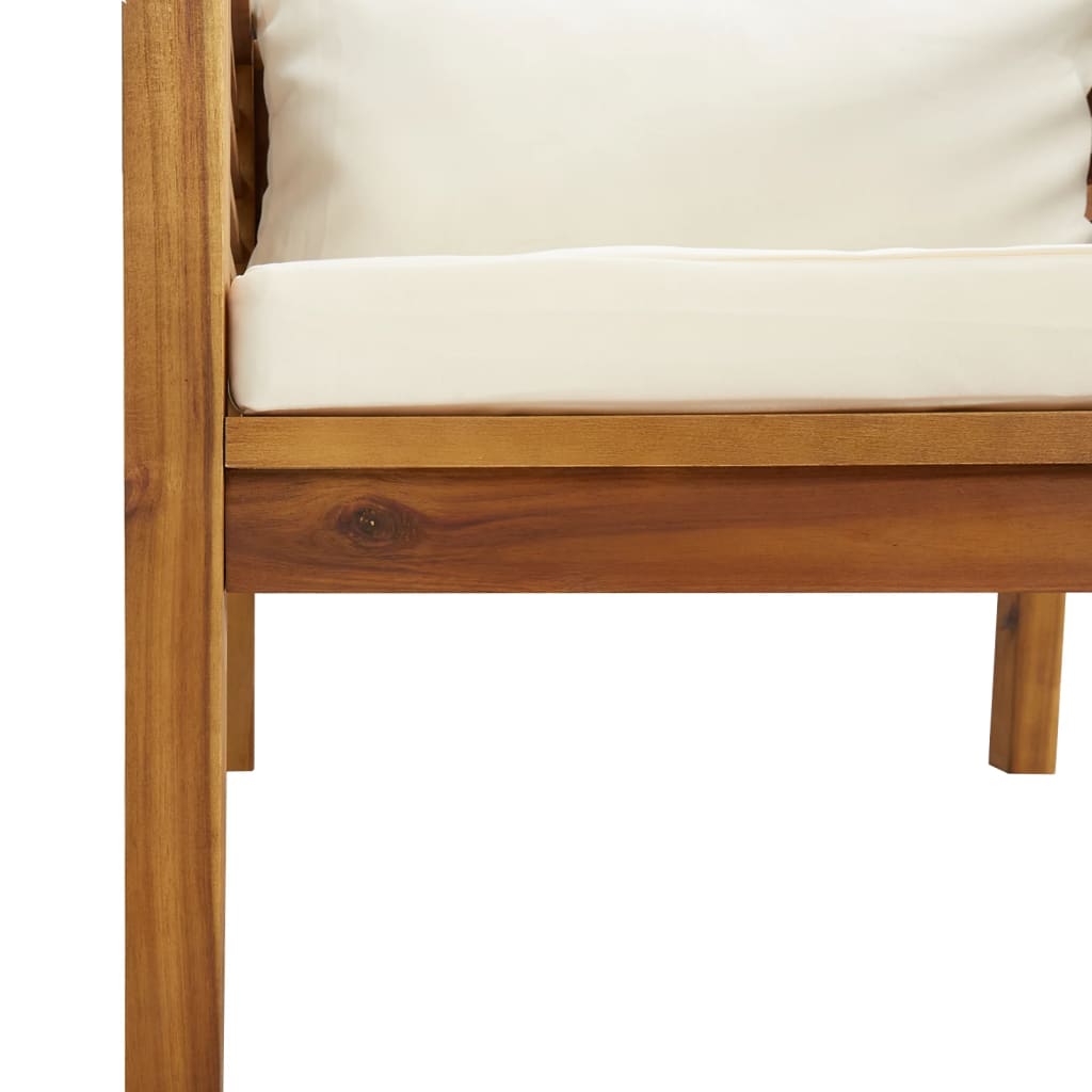 7-delige Loungeset met crèmekleurige kussens massief acaciahout is nu te koop bij PeponiXL, paradijselijk wonen!