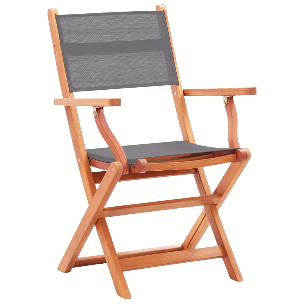 Tuinstoelen 6 st inklapbaar eucalyptushout en textileen grijs is nu te koop bij PeponiXL, paradijselijk wonen!
