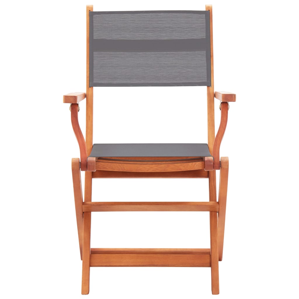 Tuinstoelen 6 st inklapbaar eucalyptushout en textileen grijs is nu te koop bij PeponiXL, paradijselijk wonen!