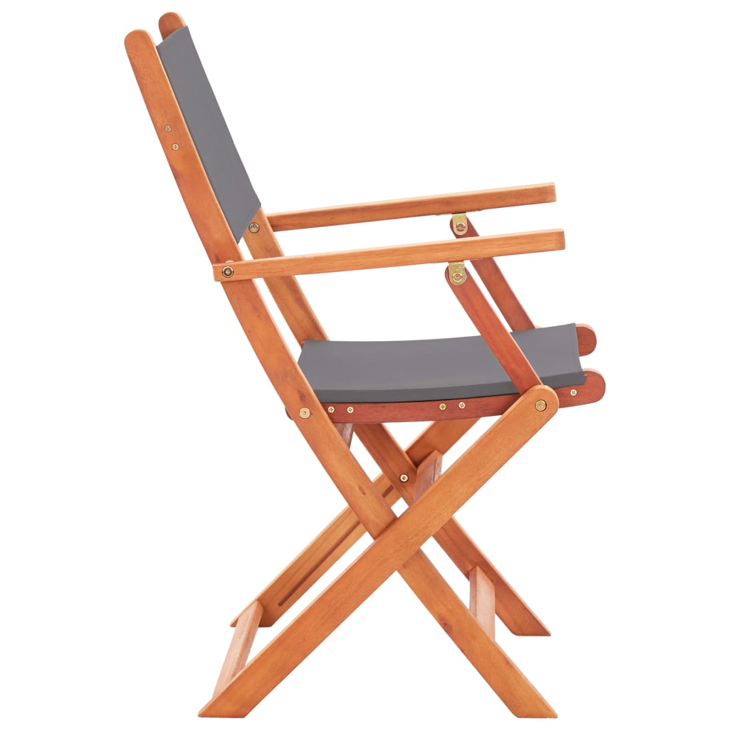 Tuinstoelen 6 st inklapbaar eucalyptushout en textileen grijs is nu te koop bij PeponiXL, paradijselijk wonen!