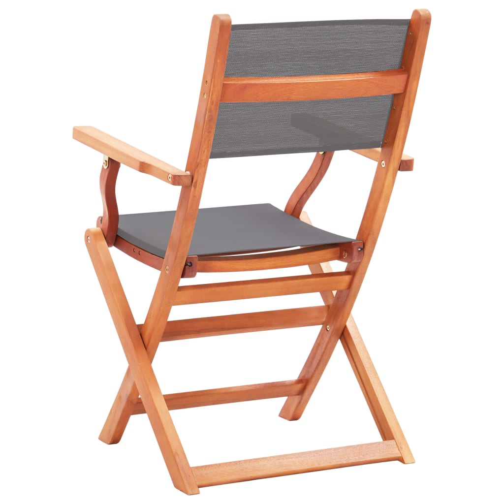 Tuinstoelen 6 st inklapbaar eucalyptushout en textileen grijs is nu te koop bij PeponiXL, paradijselijk wonen!
