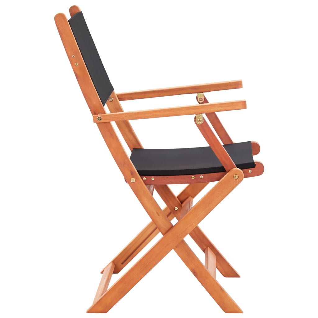 Tuinstoelen 6 st inklapbaar eucalyptushout en textileen zwart is nu te koop bij PeponiXL, paradijselijk wonen!