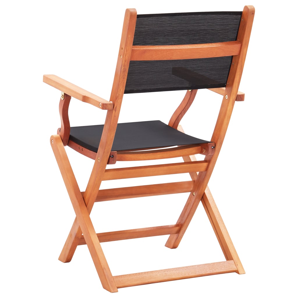 Tuinstoelen 8 st inklapbaar eucalyptushout en textileen zwart is nu te koop bij PeponiXL, paradijselijk wonen!