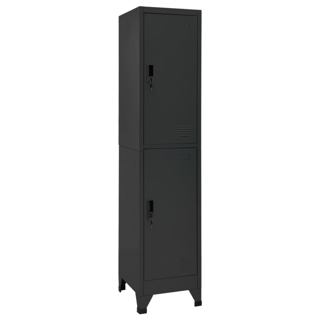 Lockerkast 38x45x180 cm staal antracietkleurig is nu te koop bij PeponiXL, paradijselijk wonen!