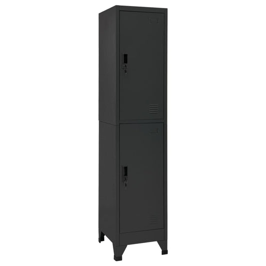 Lockerkast 38x45x180 cm staal antracietkleurig is nu te koop bij PeponiXL, paradijselijk wonen!