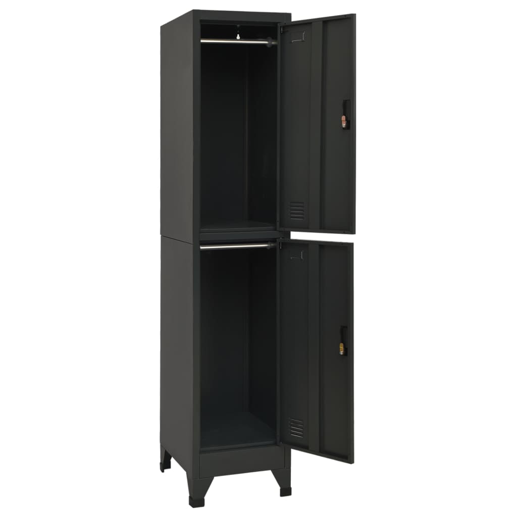 Lockerkast 38x45x180 cm staal antracietkleurig is nu te koop bij PeponiXL, paradijselijk wonen!