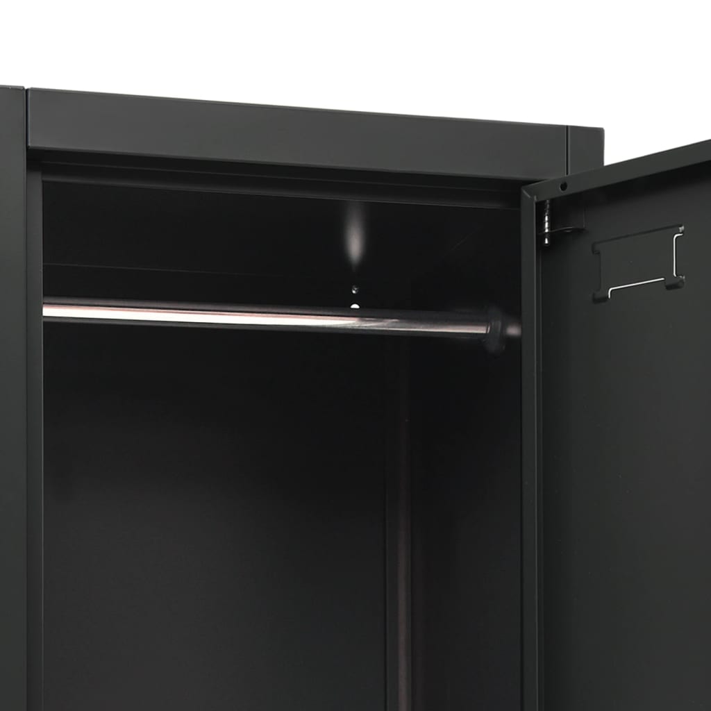 Lockerkast 38x45x180 cm staal antracietkleurig is nu te koop bij PeponiXL, paradijselijk wonen!