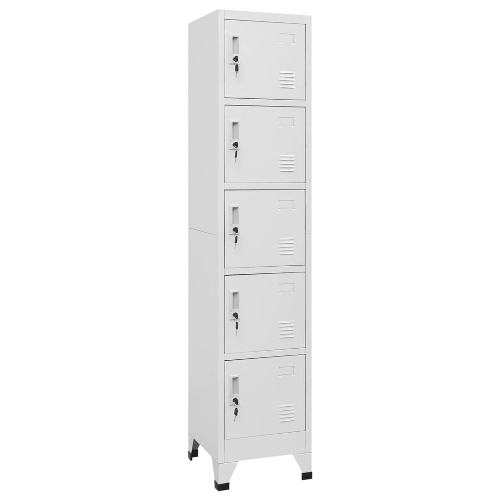Lockerkast 38x40x180 cm staal lichtgrijs is nu te koop bij PeponiXL, paradijselijk wonen!