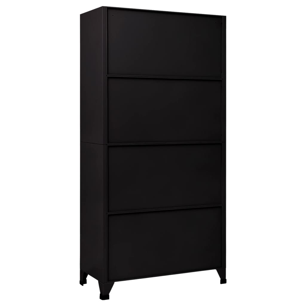Lockerkast 90x45x180 cm staal zwart is nu te koop bij PeponiXL, paradijselijk wonen!
