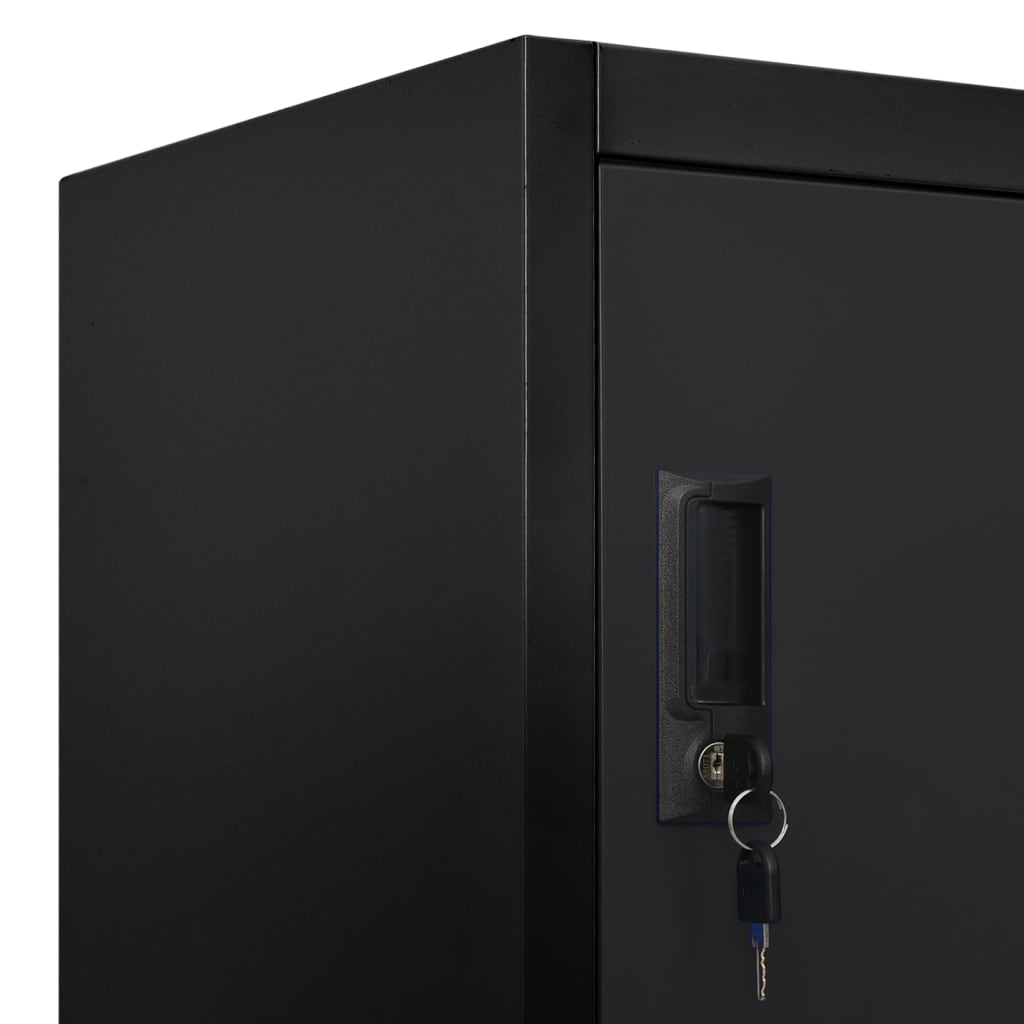 Lockerkast 90x45x180 cm staal zwart is nu te koop bij PeponiXL, paradijselijk wonen!