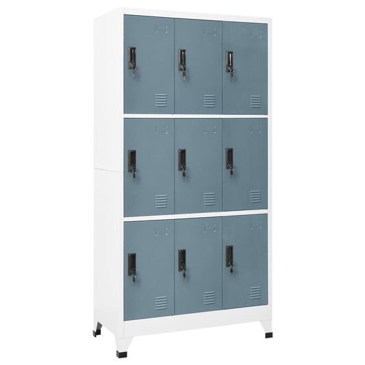 Lockerkast 90x45x180 cm staal lichtgrijs en donkergrijs is nu te koop bij PeponiXL, paradijselijk wonen!