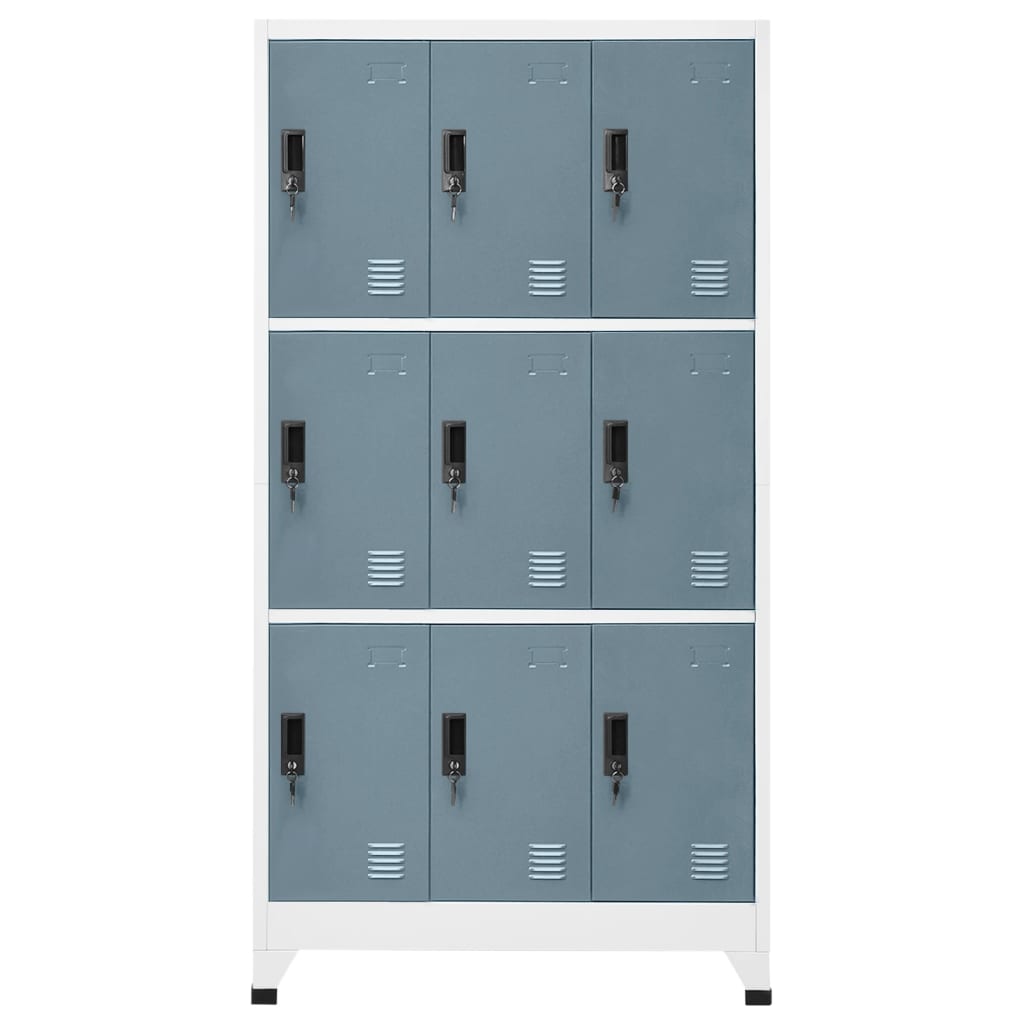 Lockerkast 90x45x180 cm staal lichtgrijs en donkergrijs is nu te koop bij PeponiXL, paradijselijk wonen!