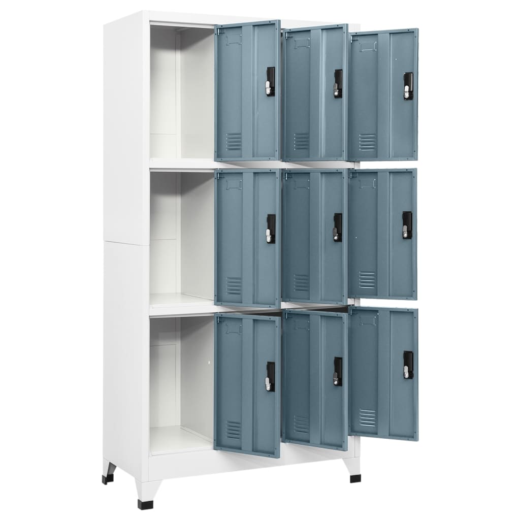 Lockerkast 90x45x180 cm staal lichtgrijs en donkergrijs is nu te koop bij PeponiXL, paradijselijk wonen!