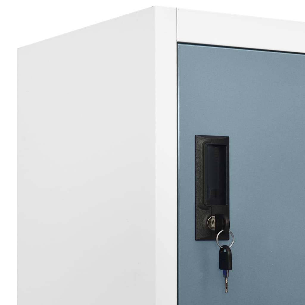 Lockerkast 90x45x180 cm staal lichtgrijs en donkergrijs is nu te koop bij PeponiXL, paradijselijk wonen!