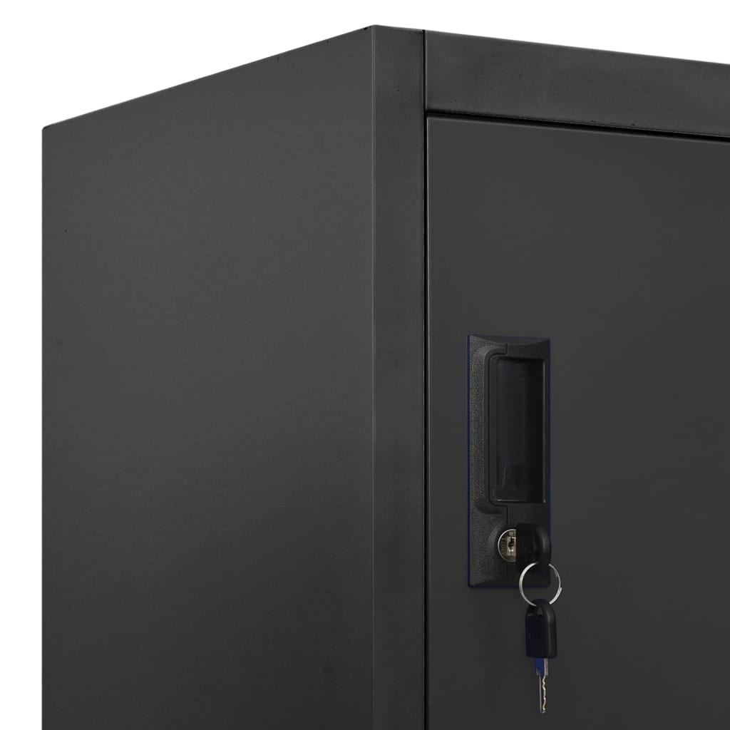 Lockerkast 90x45x180 cm staal antracietkleurig is nu te koop bij PeponiXL, paradijselijk wonen!