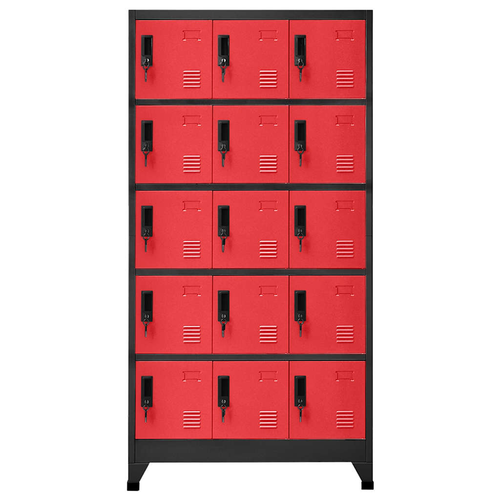 Lockerkast 90x40x180 cm staal antracietkleurig en rood is nu te koop bij PeponiXL, paradijselijk wonen!